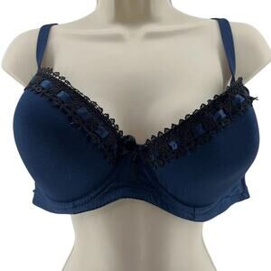 Paramour Womens Bra Style Dark Blue Black Lace Padded 40D